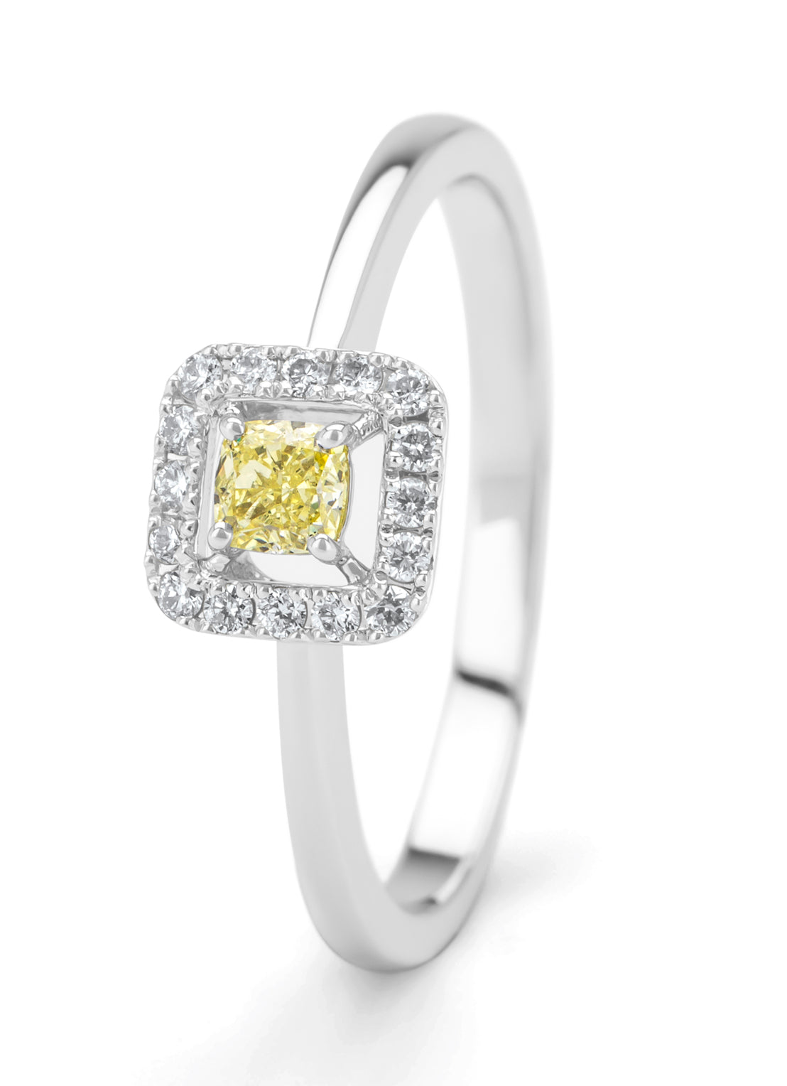 Witgouden ring, 0.30 ct diamant, Petite Romance