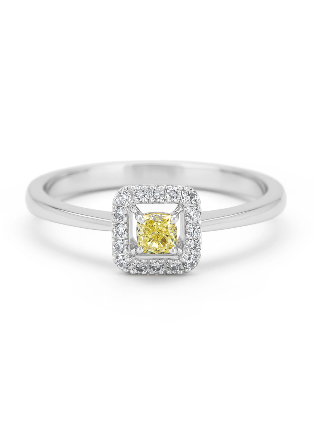 Witgouden ring, 0.30 ct diamant, Petite Romance