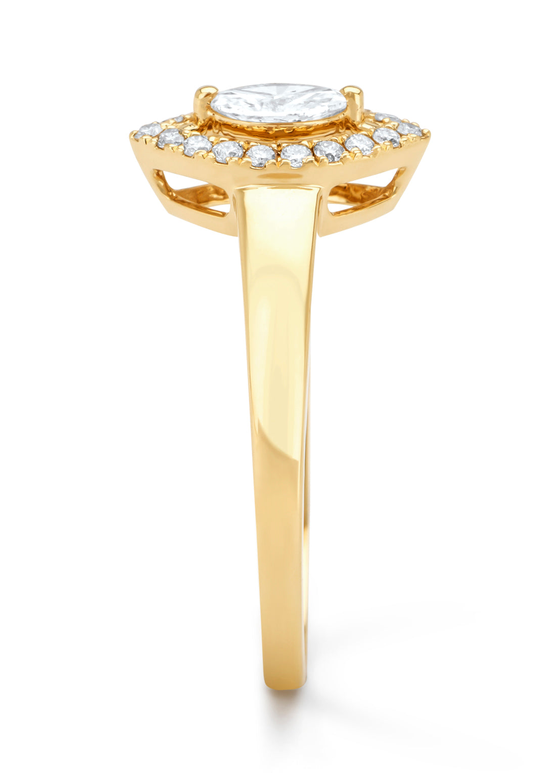 Geelgouden ring, 0.31 ct diamant, Petite Romance