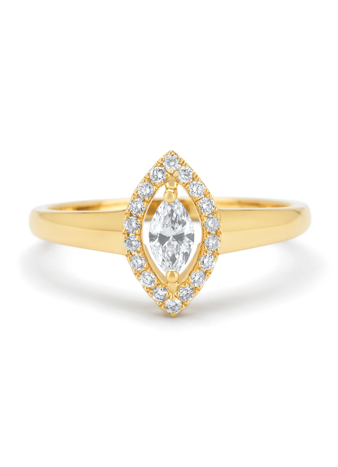 Geelgouden ring, 0.31 ct diamant, Petite Romance