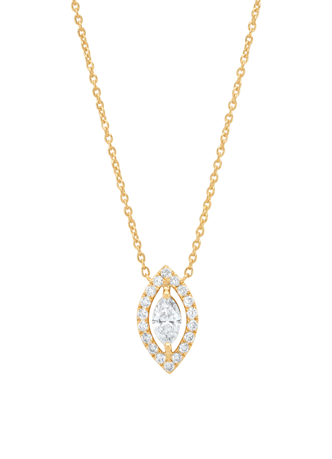 Geelgouden collier, 0.29 ct diamant, Petite Romance