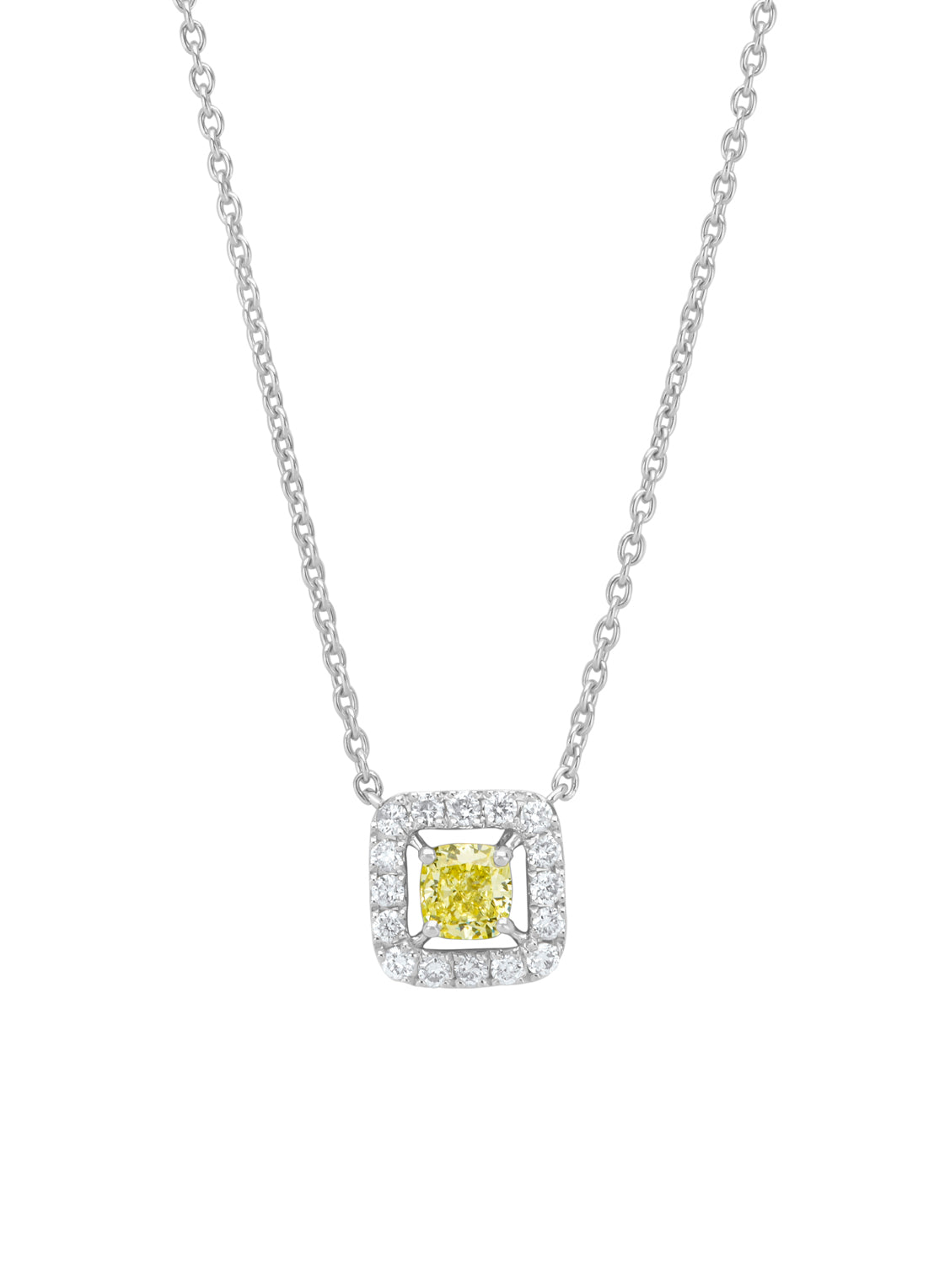 Witgouden collier, 0.30 ct diamant, Petite Romance
