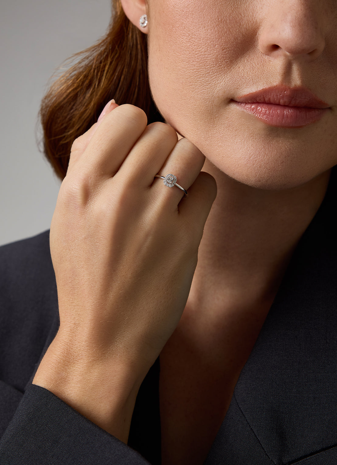 Witgouden ring, 0.19 ct diamant, Petite Romance