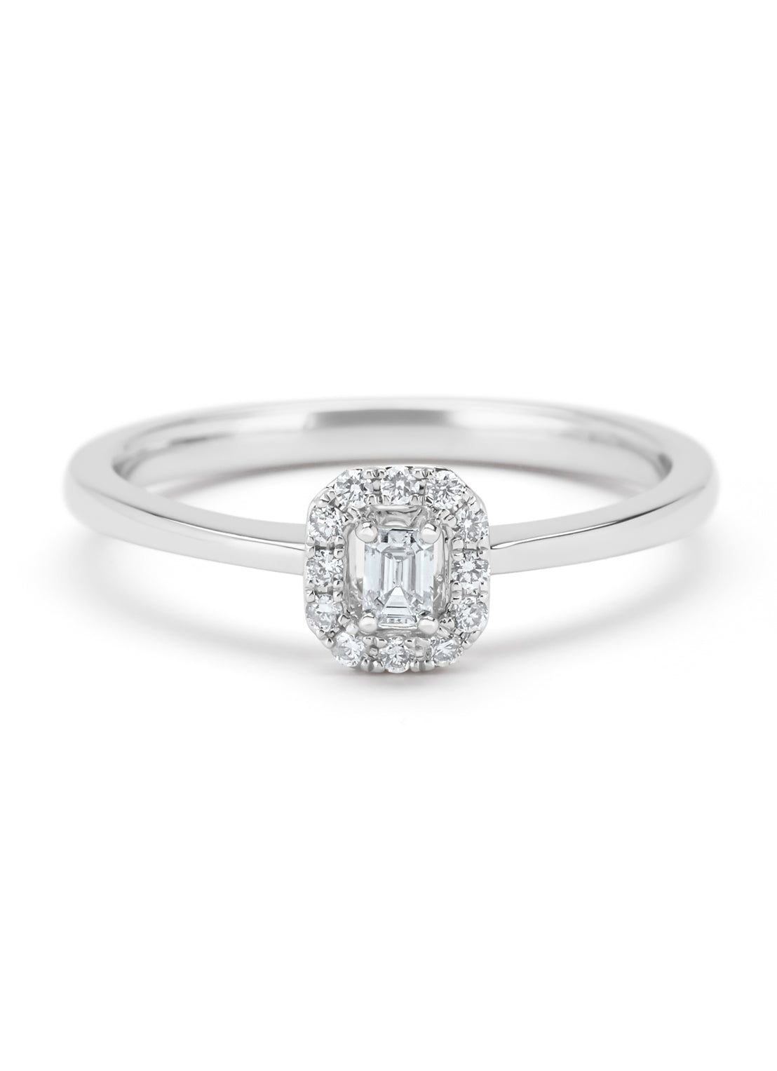Witgouden ring, 0.19 ct diamant, Petite Romance