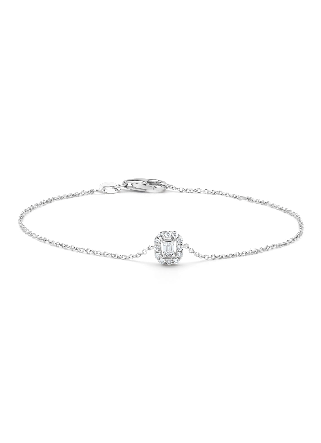 Witgouden armband, 0.18 ct diamant, Petite Romance