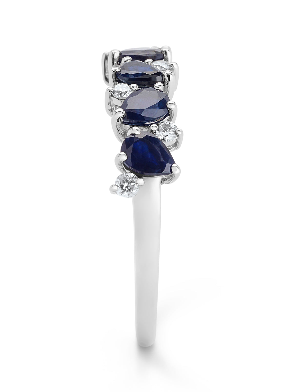 White gold ring, 1.19 ct blue sapphire, Eden