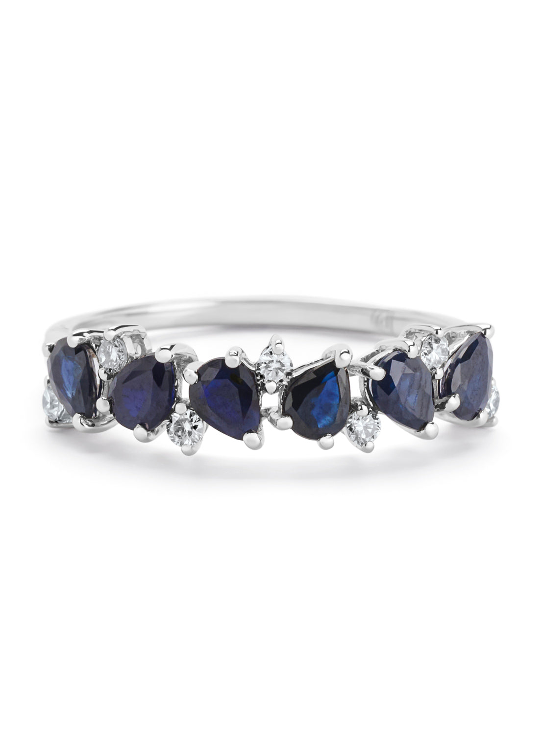 White gold ring, 1.19 ct blue sapphire, Eden