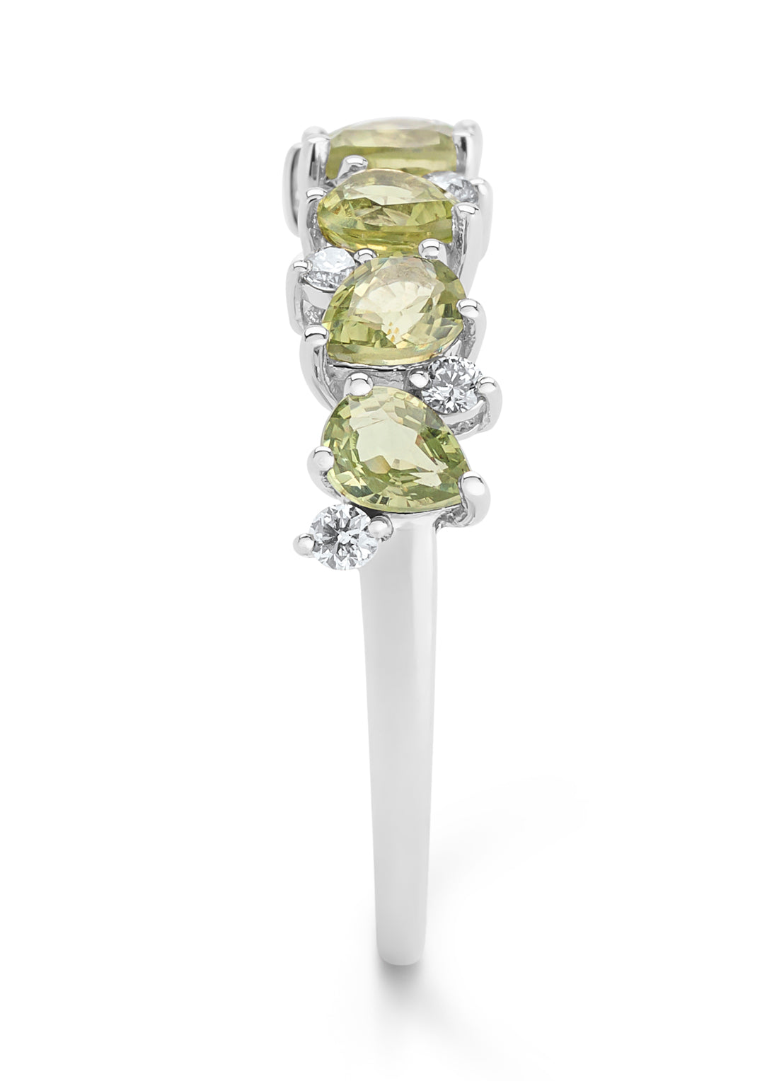 White gold ring, 1.19 ct green sapphire, Eden