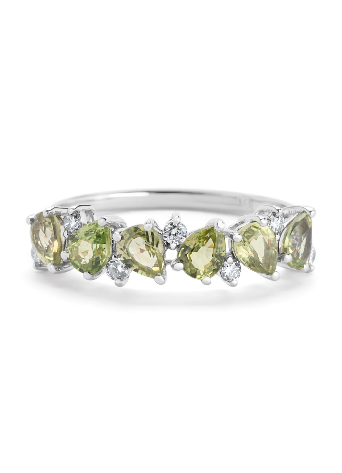 White gold ring, 1.19 ct green sapphire, Eden