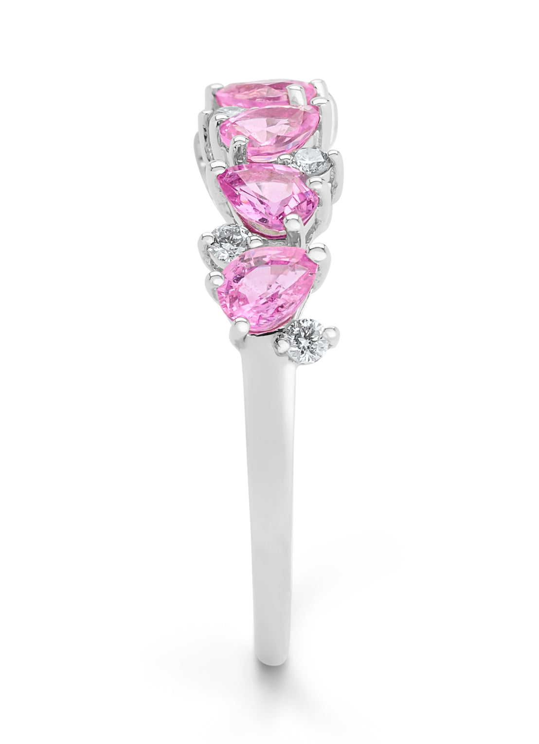 Witgouden ring, 1.19 ct roze saffier, Eden
