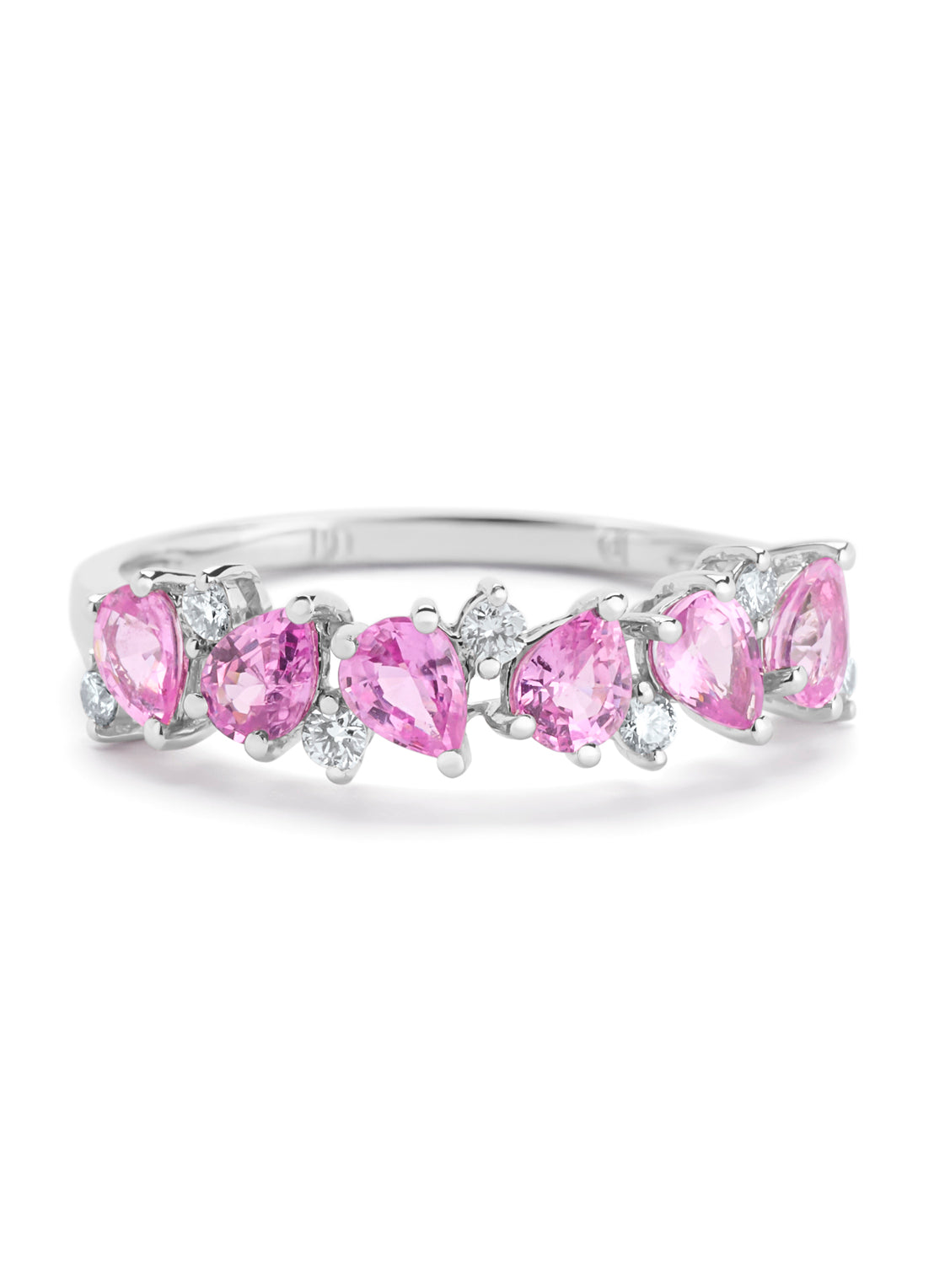 Witgouden ring, 1.19 ct roze saffier, Eden