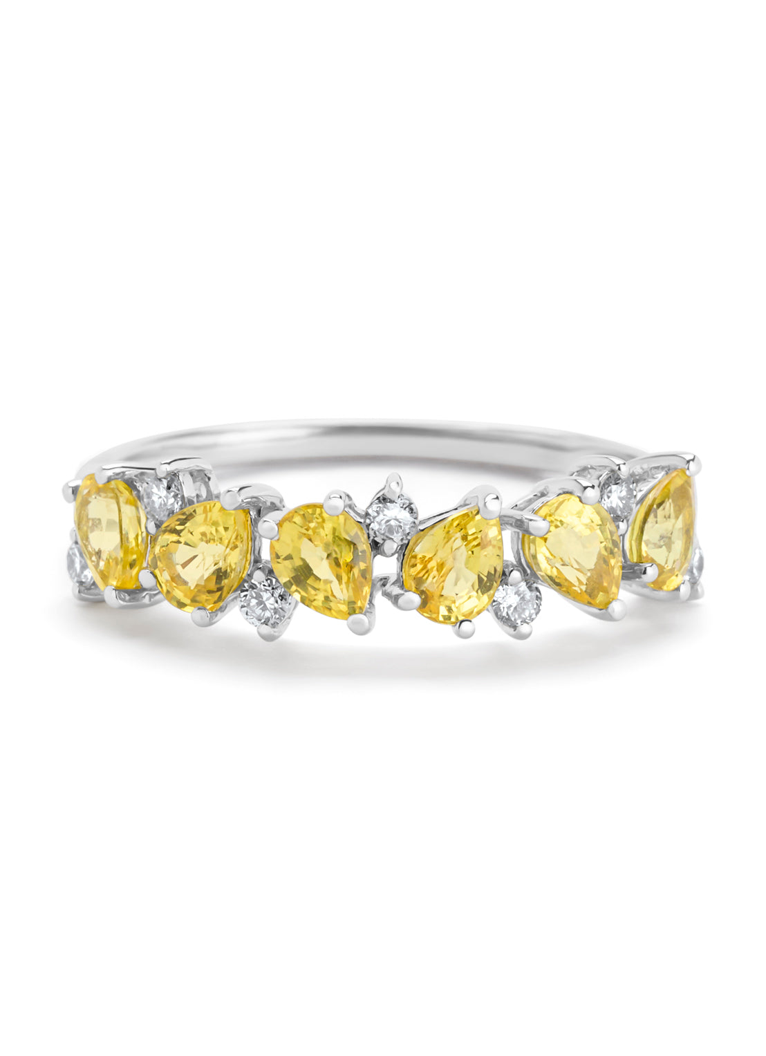Witgouden ring, 1.19 ct gele saffier, Eden