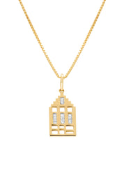 Yellow gold pendant, 0.04 ct diamond, Dutch Icons