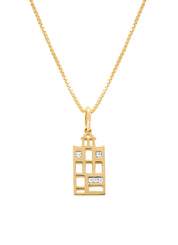 Yellow gold pendant, 0.02 ct diamond, Dutch Icons
