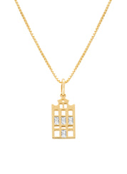Yellow gold pendant, 0.03 ct diamond, Dutch icons