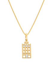 Geelgouden hanger, 0.02 ct diamant, Dutch icons