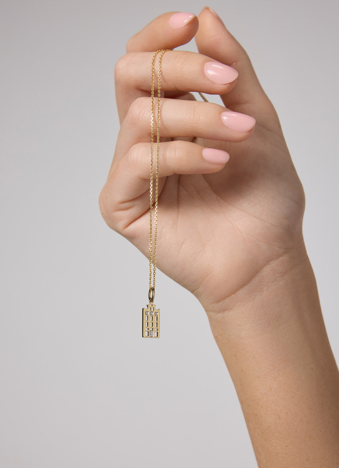 Yellow gold pendant, 0.02 ct diamond, Dutch icons