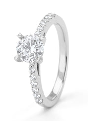 Witgouden ring, 1.26 ct diamant, Solitair