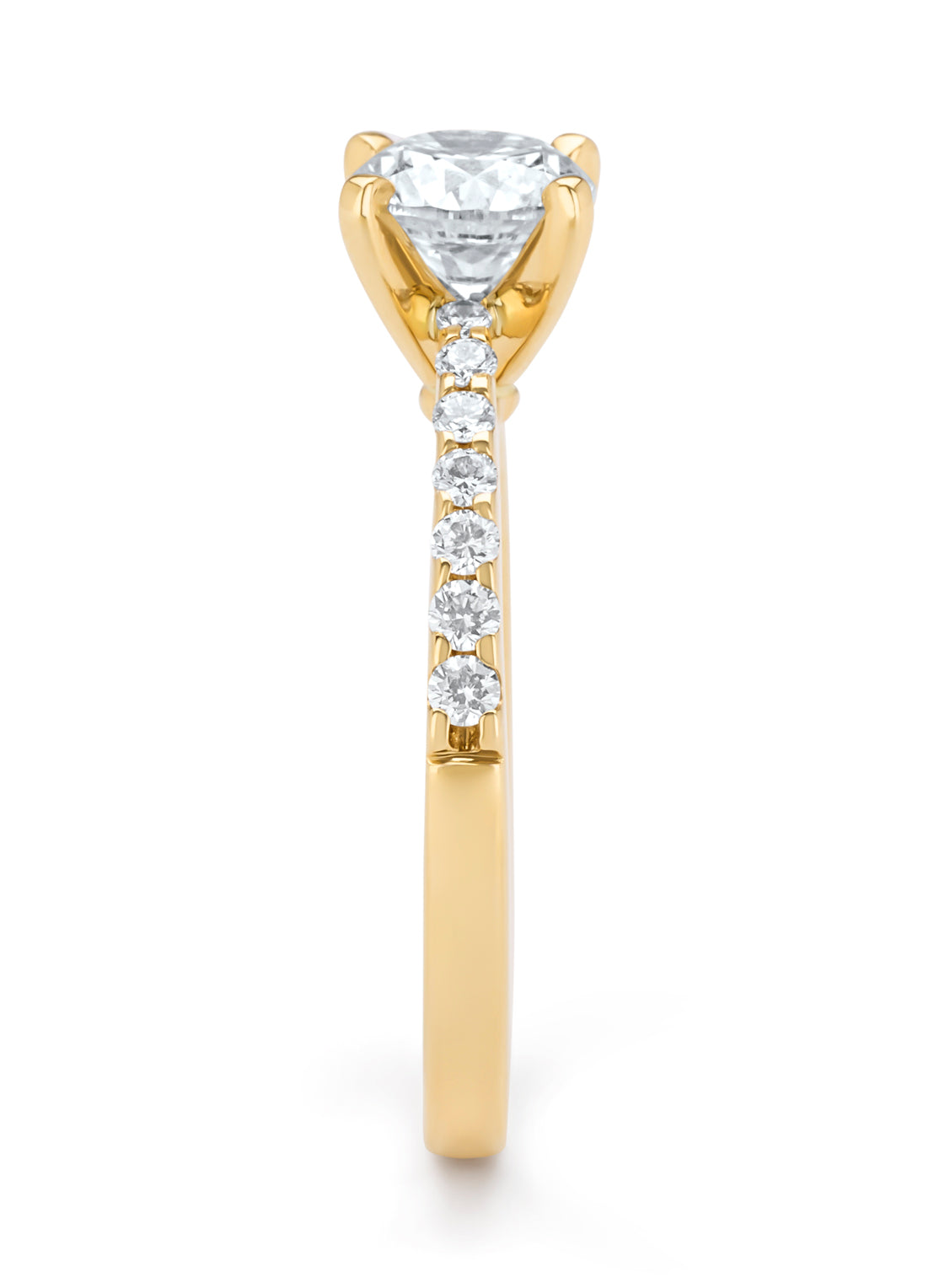 Yellow gold ring, 1.25 ct diamond, Solitair