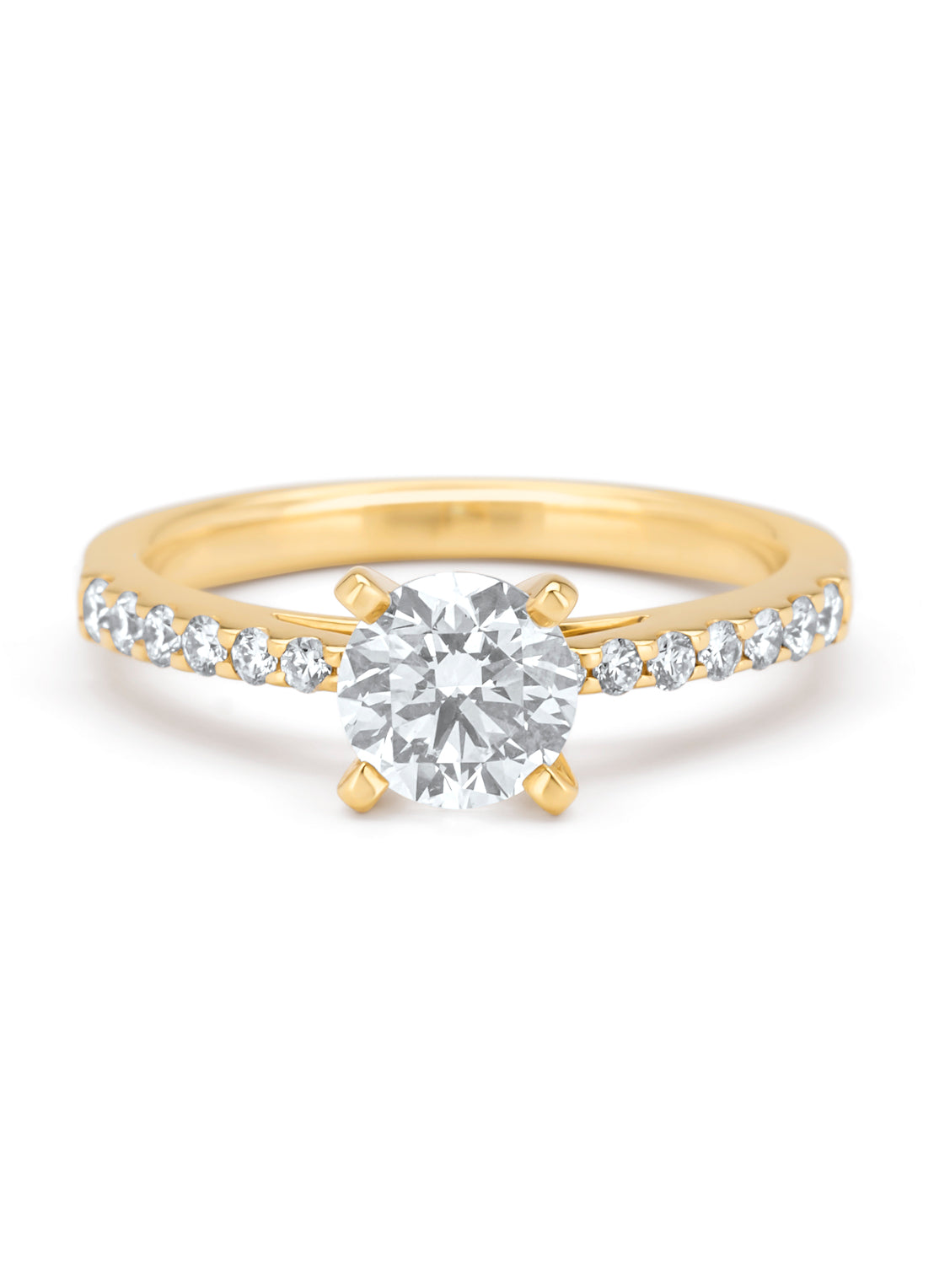 Yellow gold ring, 1.25 ct diamond, Solitair