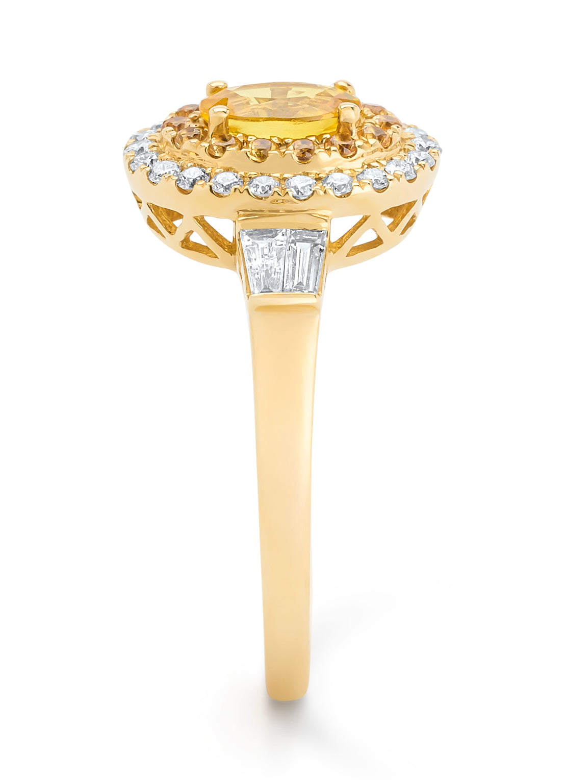 Geelgouden ring, 0.72 ct gele saffier, Eden