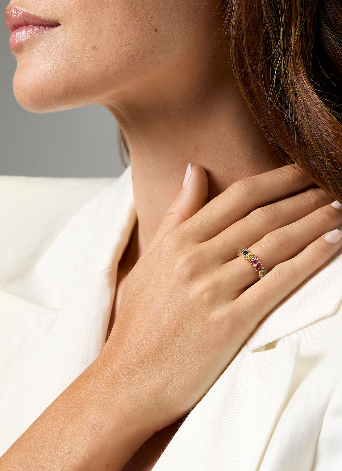 Geelgouden ring, 0.42 ct groene saffier, Eden