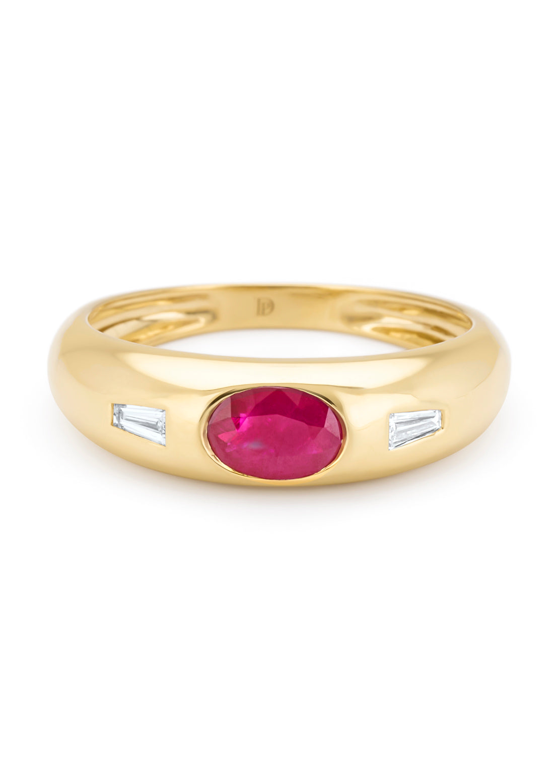 Geelgouden ring, 0.56 ct robijn, BOLD