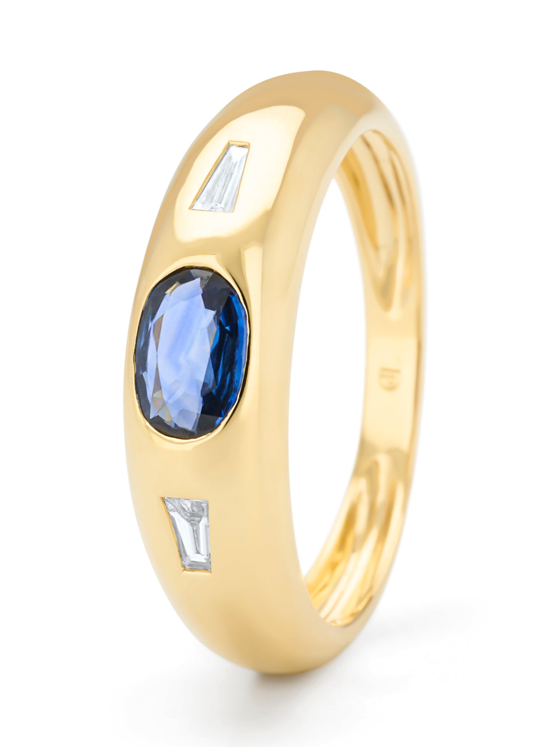 Geelgouden ring, 0.47 ct blauwe saffier, BOLD