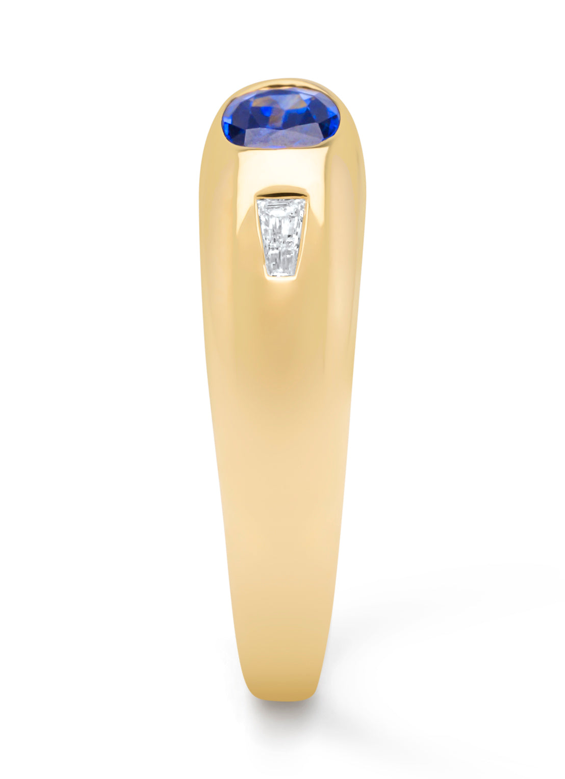 Geelgouden ring, 0.47 ct blauwe saffier, BOLD