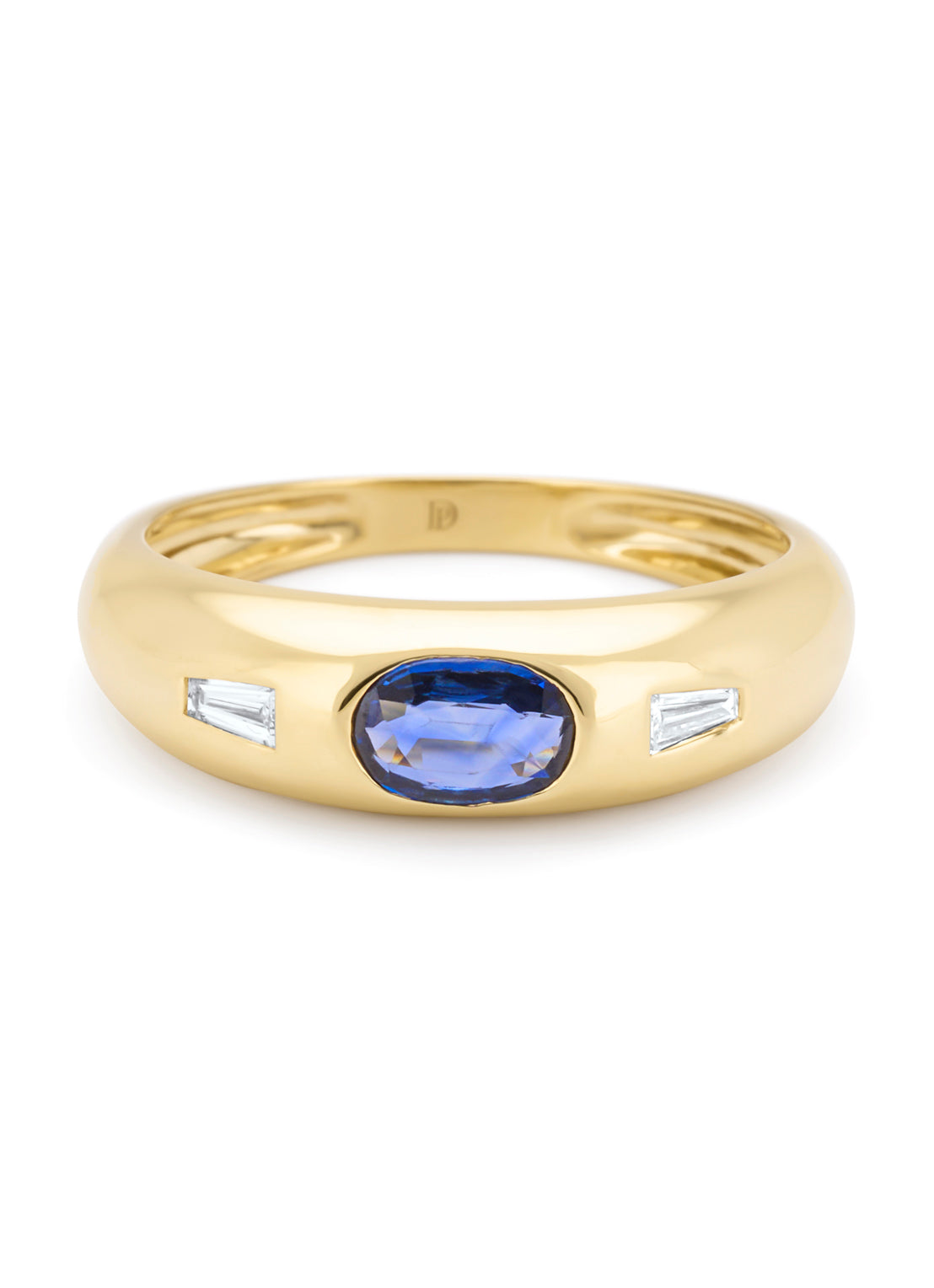 Geelgouden ring, 0.47 ct blauwe saffier, BOLD