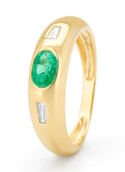 Geelgouden ring, 0.44 ct smaragd, BOLD
