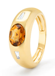 Yellow gold ring, 1.01 CT Madeira Citrien, Bold