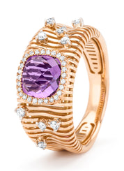 Roségouden Ring, 1.56 CT Purple Amethist, Gallery