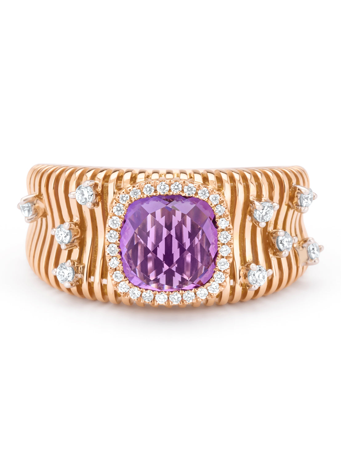 Roségouden ring, 1.56 ct paarse amethist, Gallery