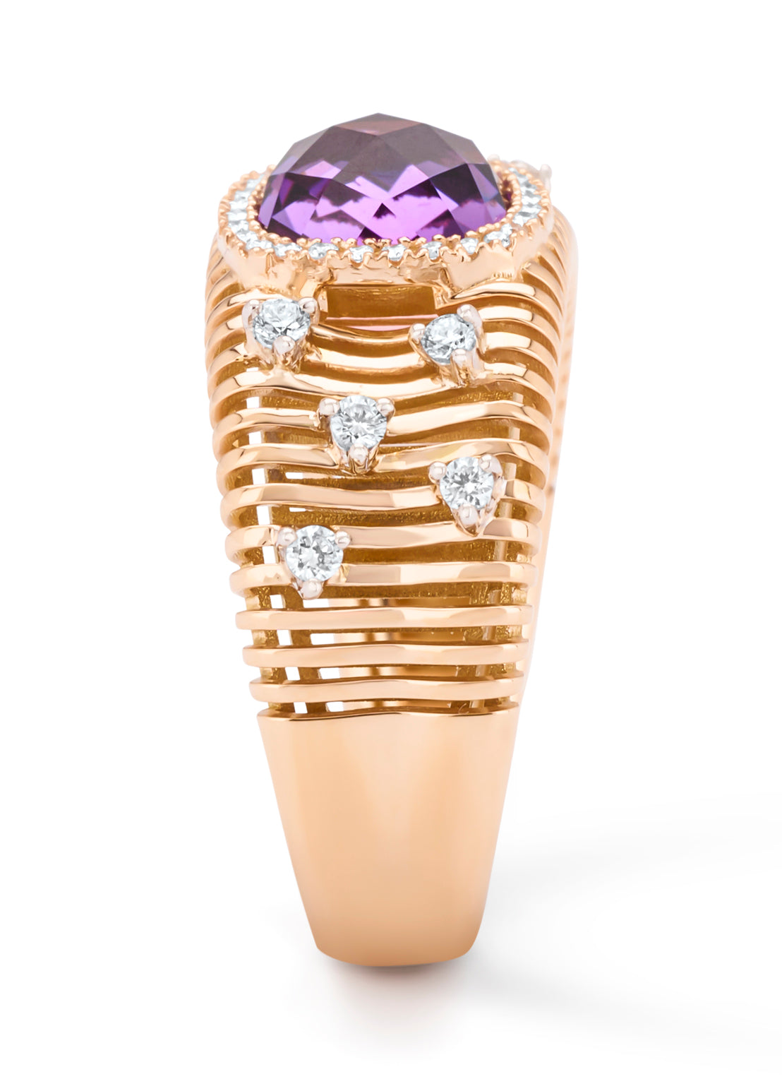 Roségouden ring, 1.56 ct paarse amethist, Gallery