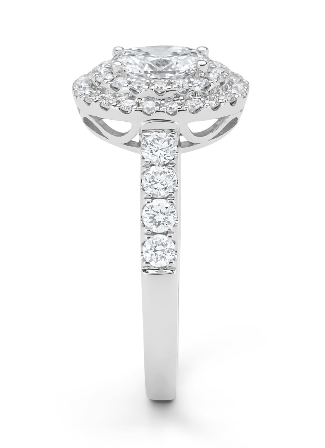 White gold ring, 1.13 ct diamond, Gallery