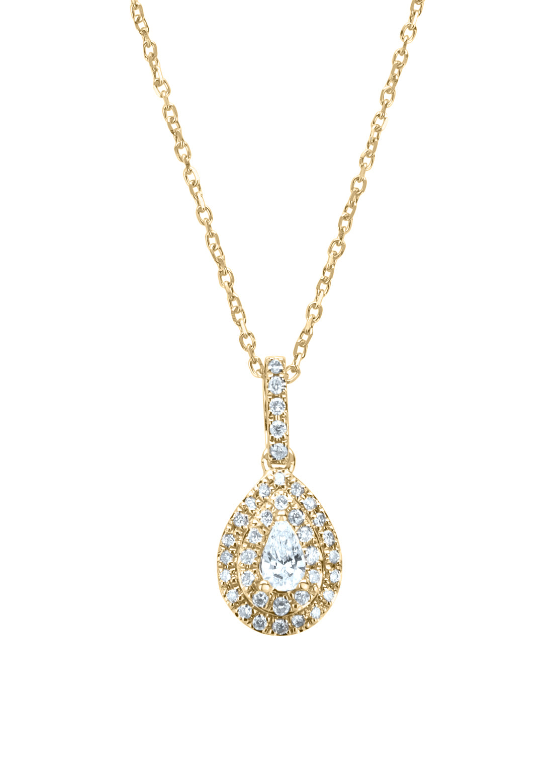 Geelgouden collier, 0.22 ct diamant, Petite Romance