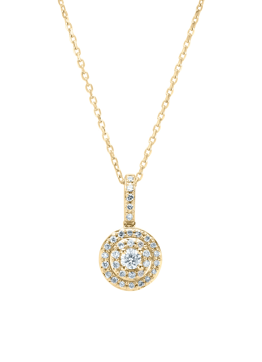 Yellow gold necklace, 0.19 ct diamond, Petite Romance