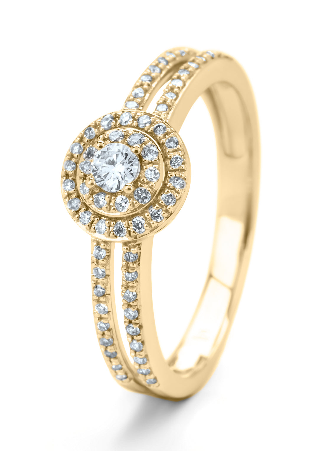Yellow gold ring, 0.28 ct diamond, Petite Romance