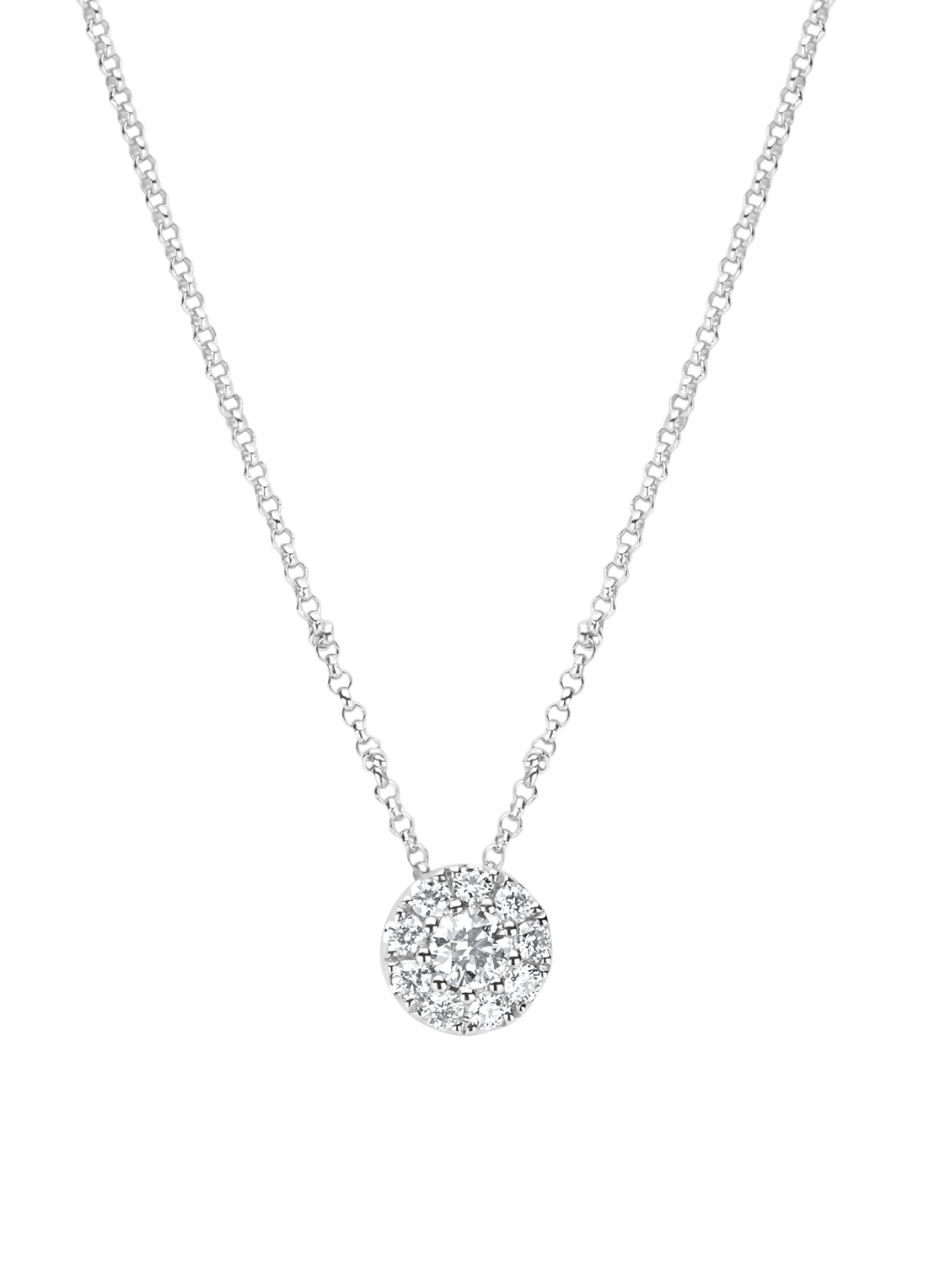 Witgouden collier, 0.30 ct diamant, Hearts & Arrows