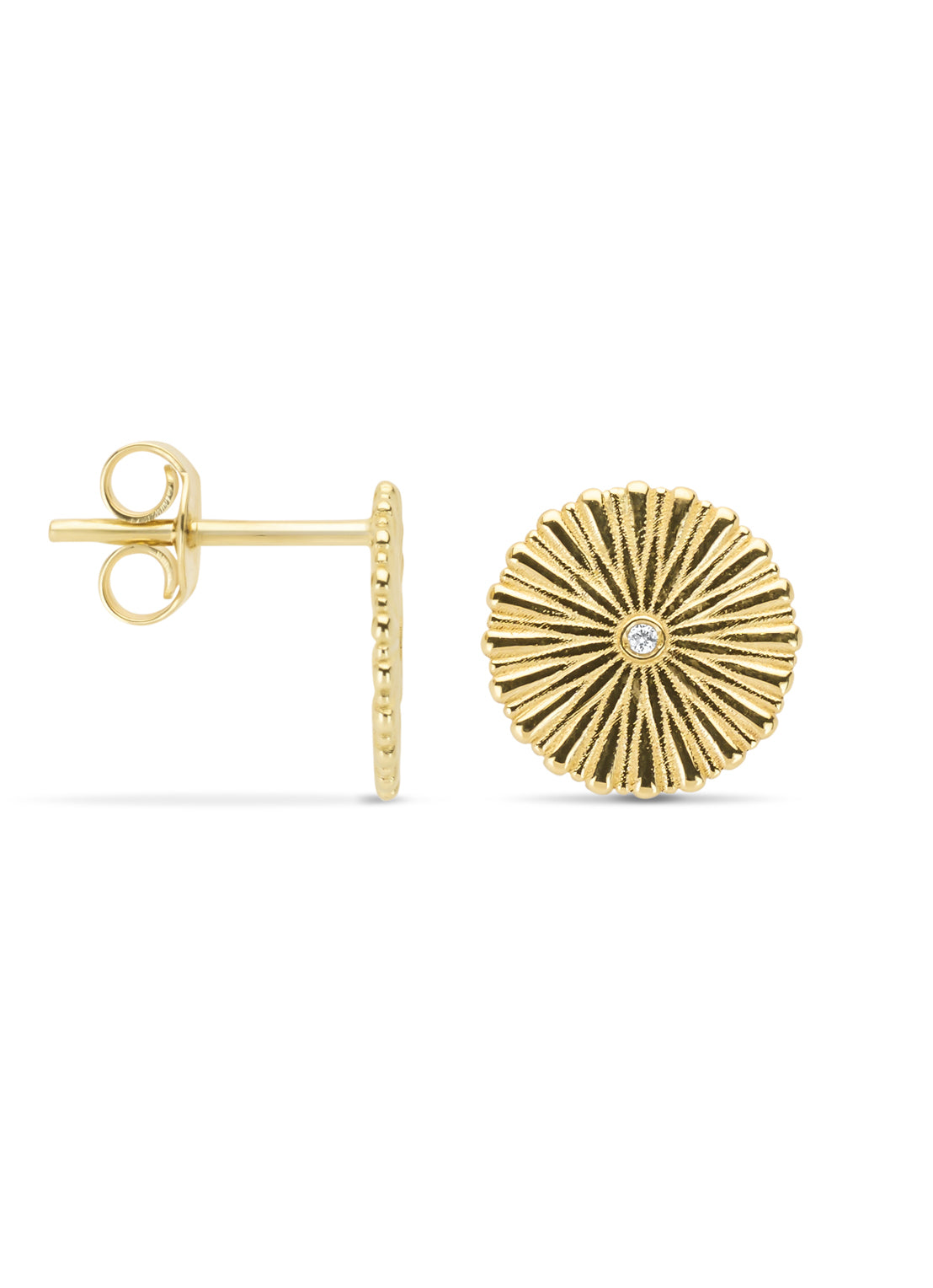 Geelgouden oorsieraden, 0.01 ct diamant, Marigold
