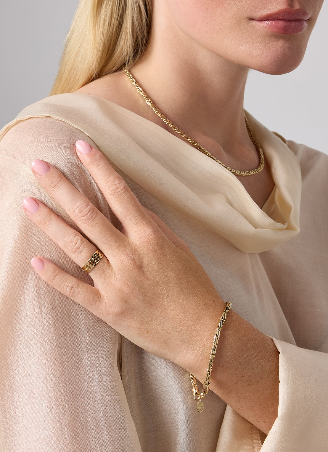Geelgouden armband Timeless Treasures 18 cm