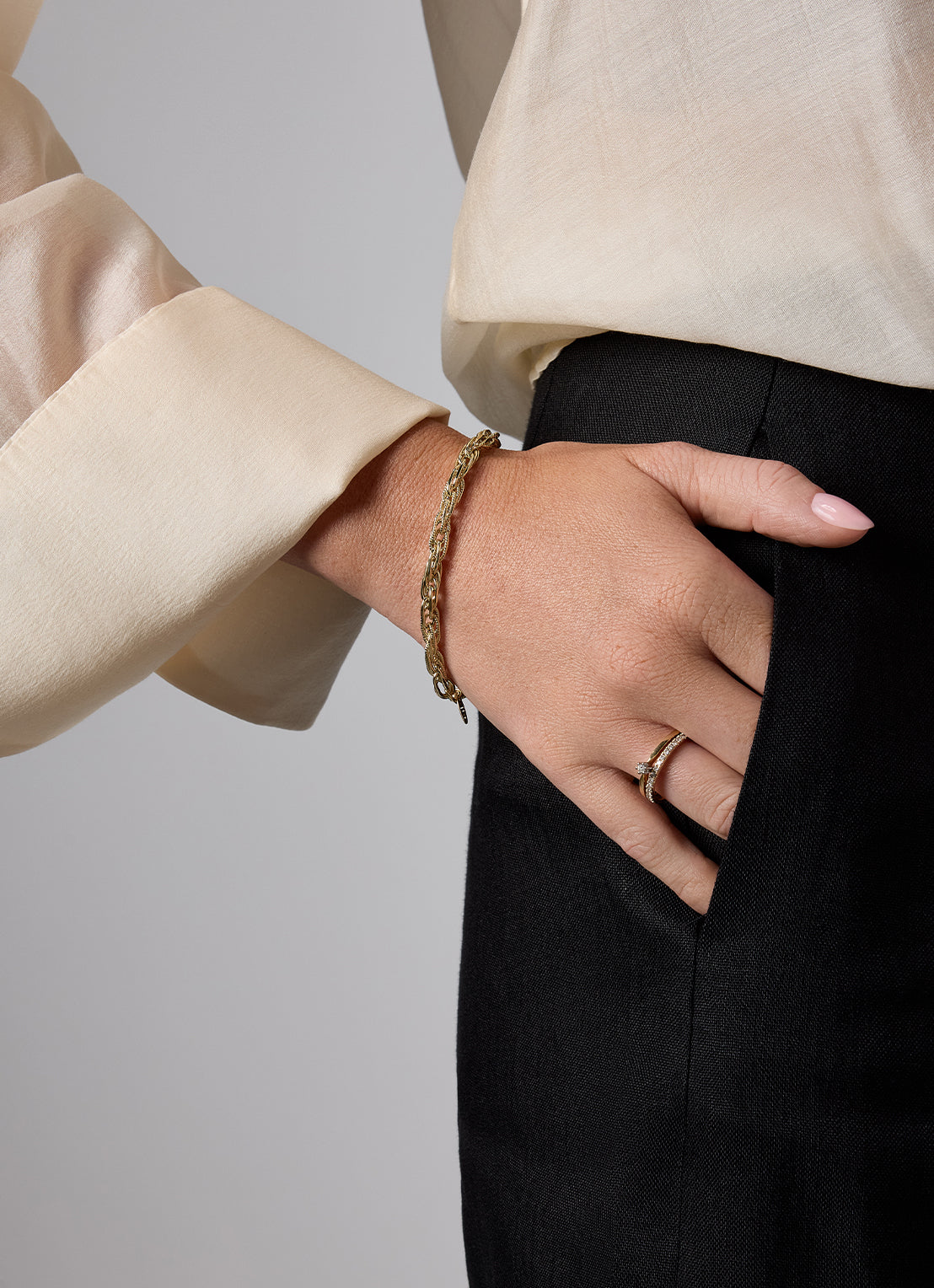 Geelgouden armband Timeless Treasures 19 cm