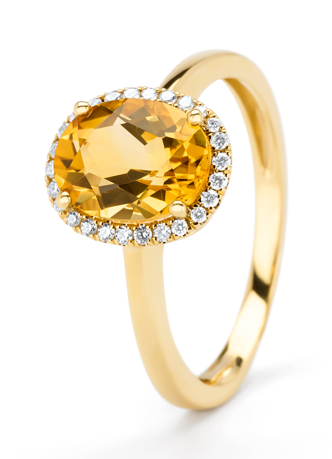 Geelgouden ring, 1.76 ct citrien, Fiësta