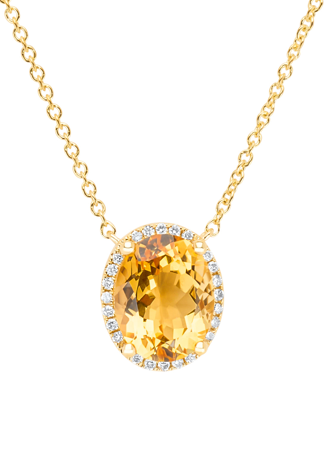 Geelgouden collier, 2.51 ct citrien, Fiësta