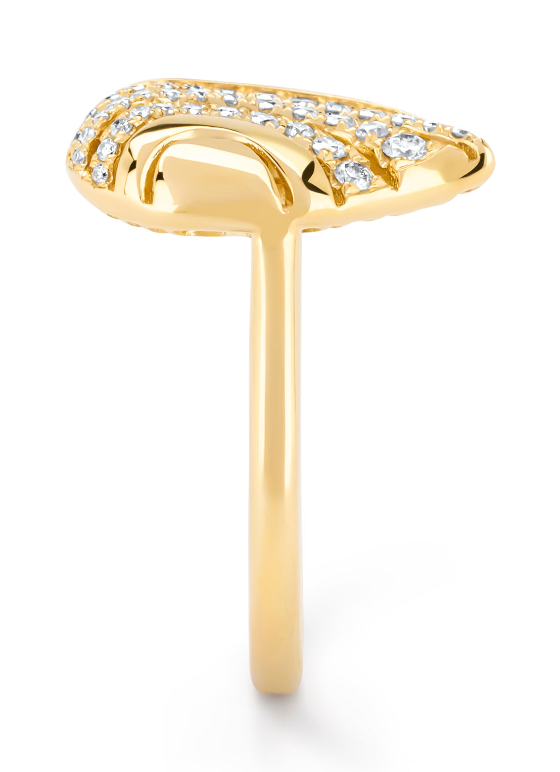 Geelgouden ring, 0.28 ct diamant, Caviar