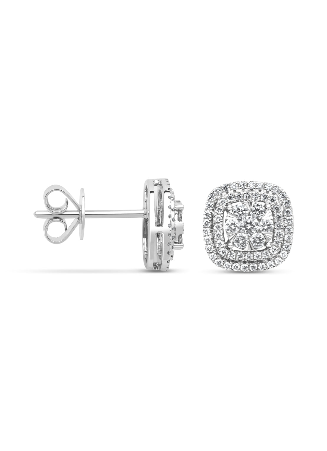 Witgouden oorsieraden, 0.55 ct diamant, Entourage