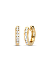 Yellow gold earring, 0.19 CT Diamant, Ensemble