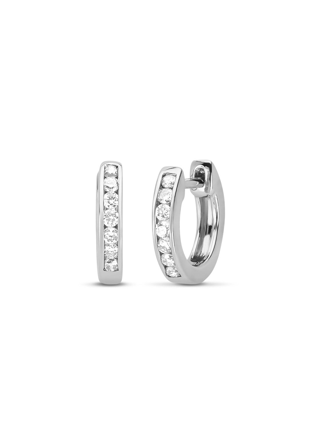 Witgouden oorsieraden, 0.19 ct diamant, Alliance