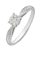 Witgouden ring 18kt, 0.20 ct diamant, Enchanted